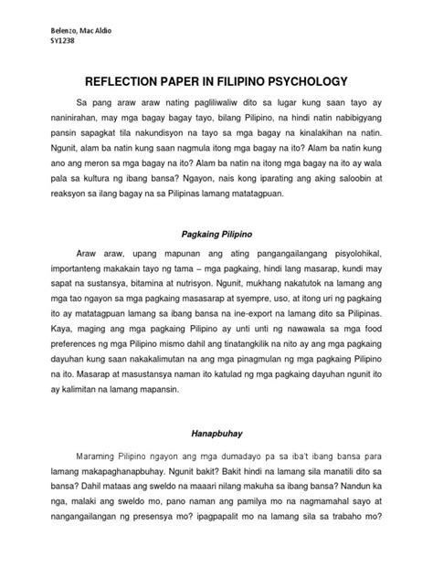 Reflection paper sa bagsak presyo